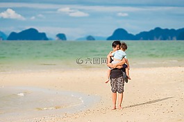媽媽,兒子,熱帶