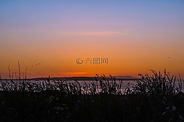 日落,天空,傍晚的天空