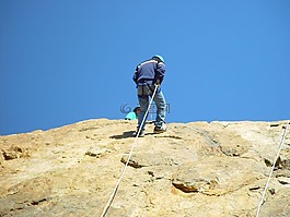山,abseiler,登山者