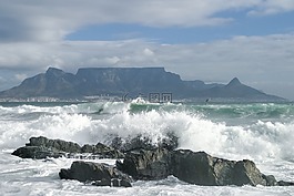 桌山,海洋,天空