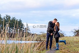 自然,戶外,情侶