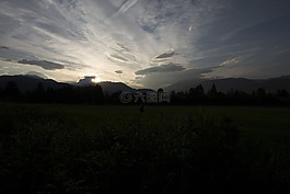 太陽,晚上,日落