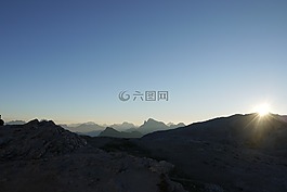 意大利,日出,白云巖