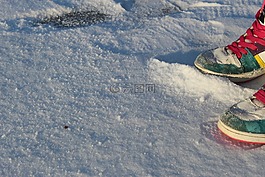雪,靴子,細節(jié)