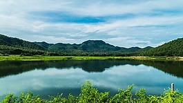 景觀,山,湖