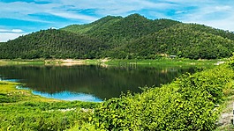 景觀,山,湖