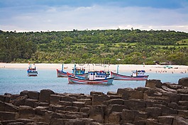 海岸,船,綠色