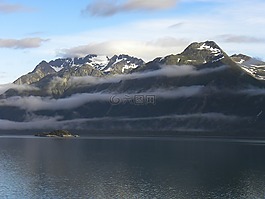 阿拉斯加州,云,山
