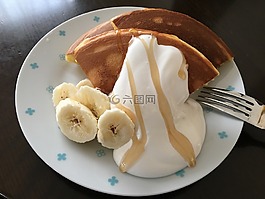 煎餅,香蕉,小吃