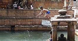 跳,潛水,水