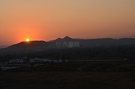 日落,云,海灘