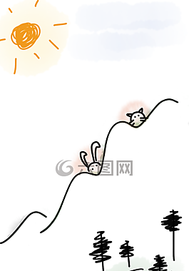 山,丘陵,兔