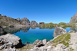 山,bergsee,景觀