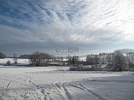 冬天,景觀,雪