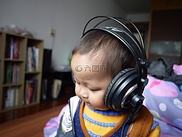 小孩,耳机,家人