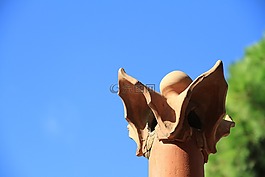 煙囪,天空,藍色