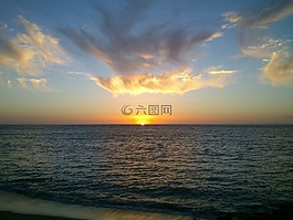海灘日落,日落,海