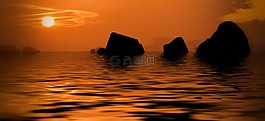 日出,巖,海