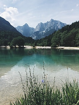 湖,山,清除