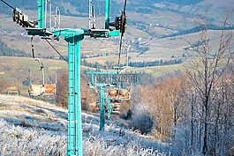 電梯,滑雪,山