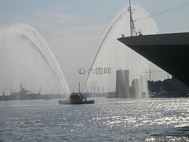 鹿特丹,消防艇,端口