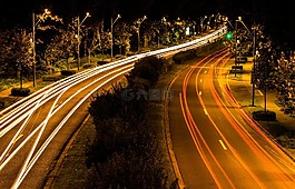 長時間曝光,車,交通