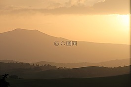 日落,托斯卡納,意大利