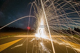 焰火,噴泉,夜