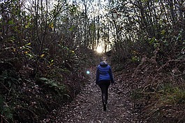 徒步旅行,金發(fā)女郎,徑