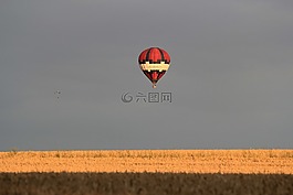 熱氣球,天空,對(duì)比