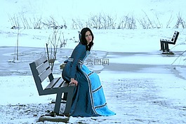 女孩,公主,雪
