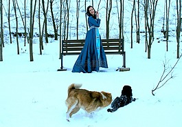 女孩,公主,雪