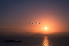 海,日落,心情