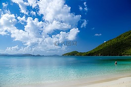 海灘,沙,海洋