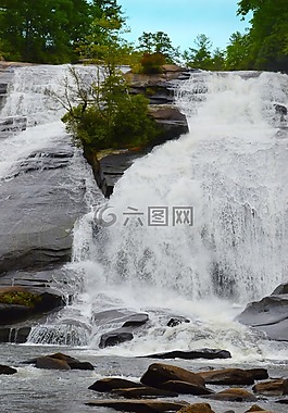 瀑布,杜邦森林,北卡羅萊納州