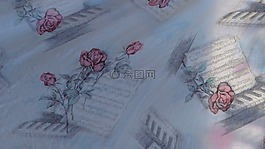 鋼琴,音樂,玫瑰