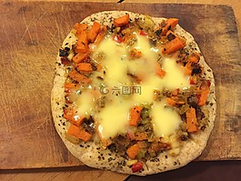 比薩,蔬菜,麥比薩餅