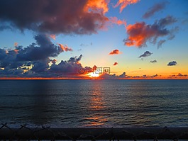 日落,日出,云