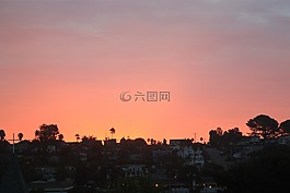 日出,景觀,上午的天空
