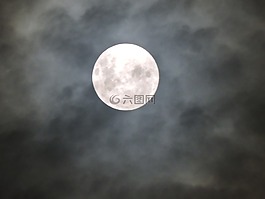 滿月,天空,夜