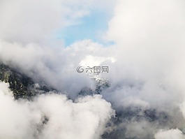 云,天空,山