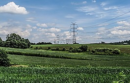 云,天空,高壓線路