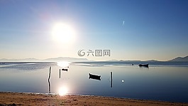 ceu,海滩,地平线