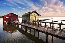 ammersee,水,船上的房子