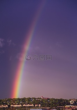 彩虹,紫色的天空,天空