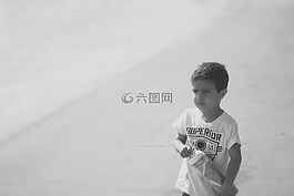 白,兒童,黑色和白色