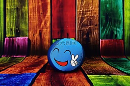 笑臉,滑稽,藍色