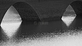 橋梁,拱門,湖