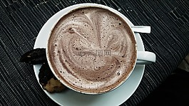 杯,熱巧克力,喝