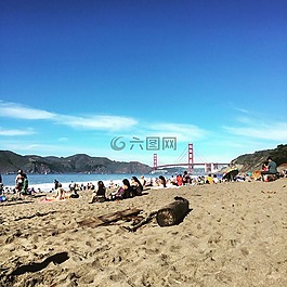 貝克海灘,金門大橋,海洋